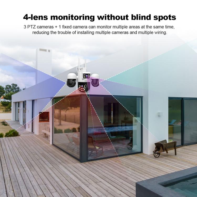 SriHome SH069 8MP 3X Digital Zoom HD Quad-lens Security Camera SriHome SH069 8MP 3X Digital Zoom HD Quad-lens Security Camera